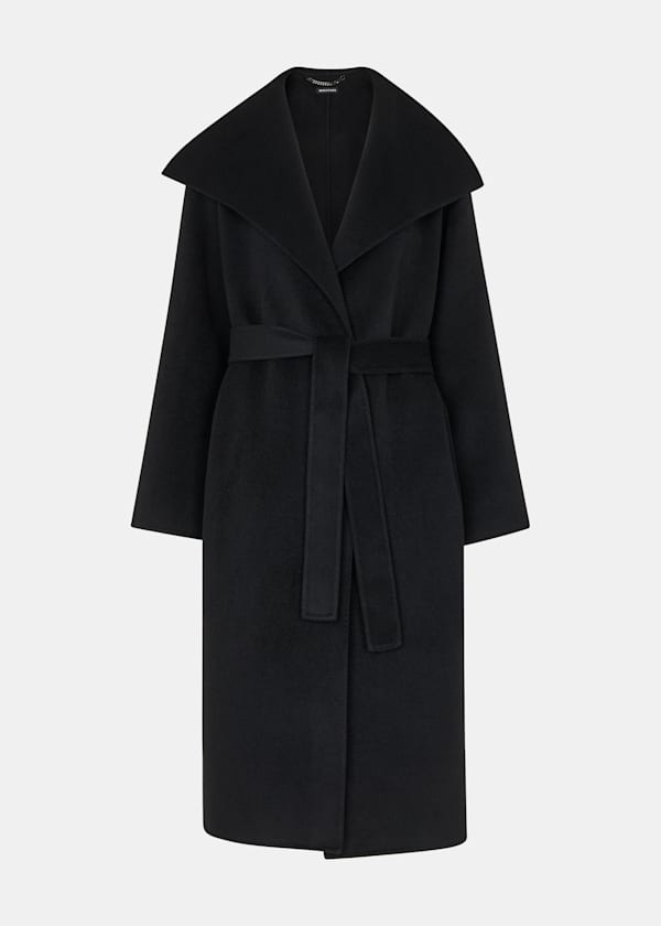 Black Cosima Double Face Collar Coat