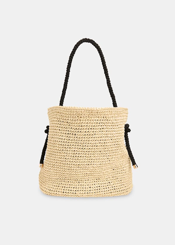 Neutral Attie Rope Handle Straw Tote