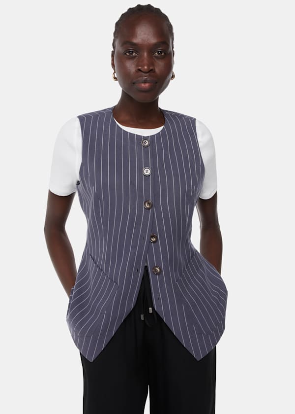 Navy Lottie Pinstripe Coord