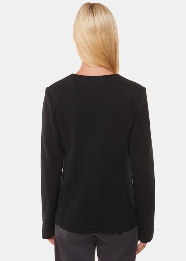 Black Lucy V Neck Jersey Jacket