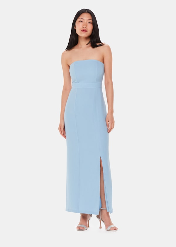Pale Blue Gemma Strapless Maxi Dress