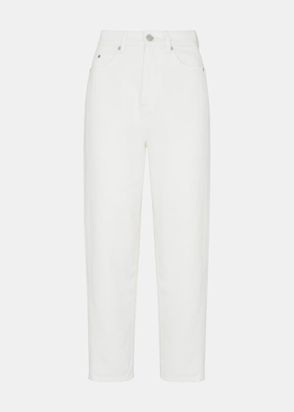White Authentic Barrel Leg Jean
