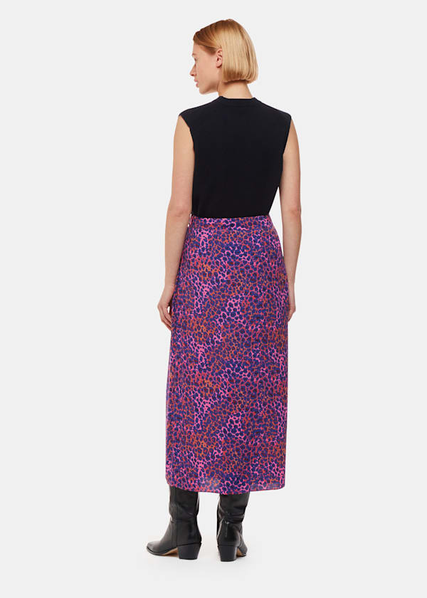 Mottled Leopard Midi Skirt