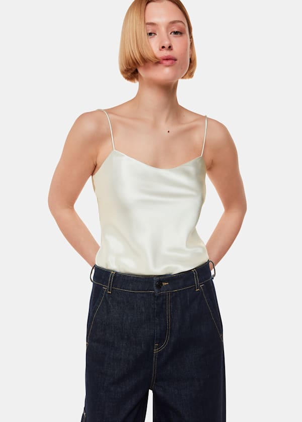 Silver Silk Cami Top