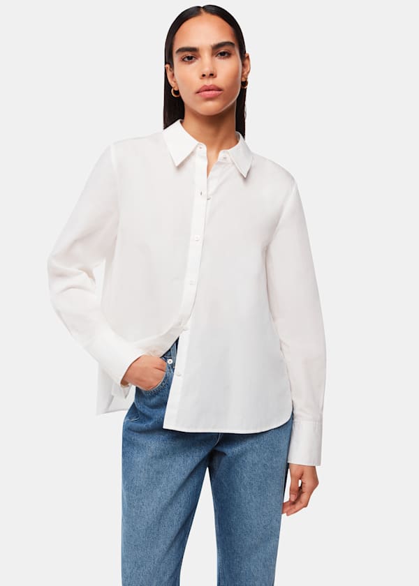 White Boxy Cotton Shirt