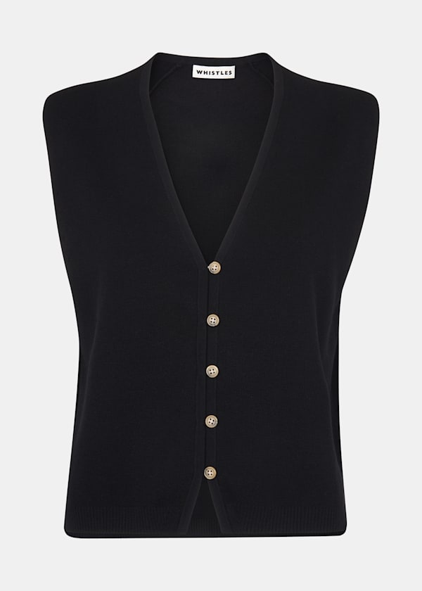 Black Bailey Button Through Tank