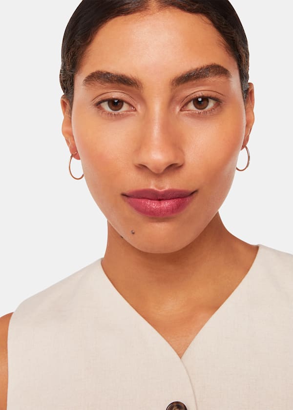 Silver Mini Oval Thin Hoop