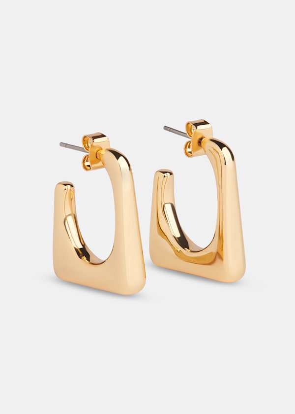Gold Square Hoop Earring
