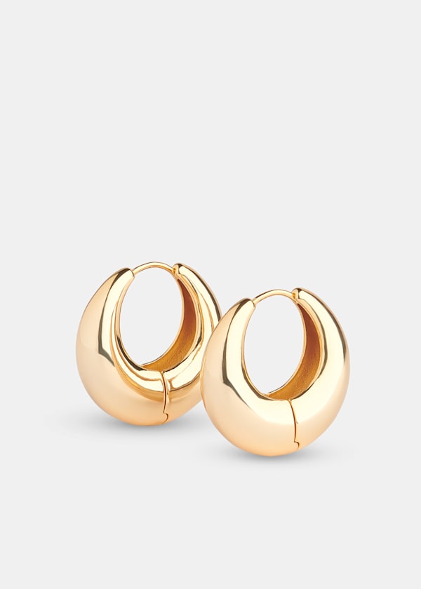 Gold Chunky Curved Earring