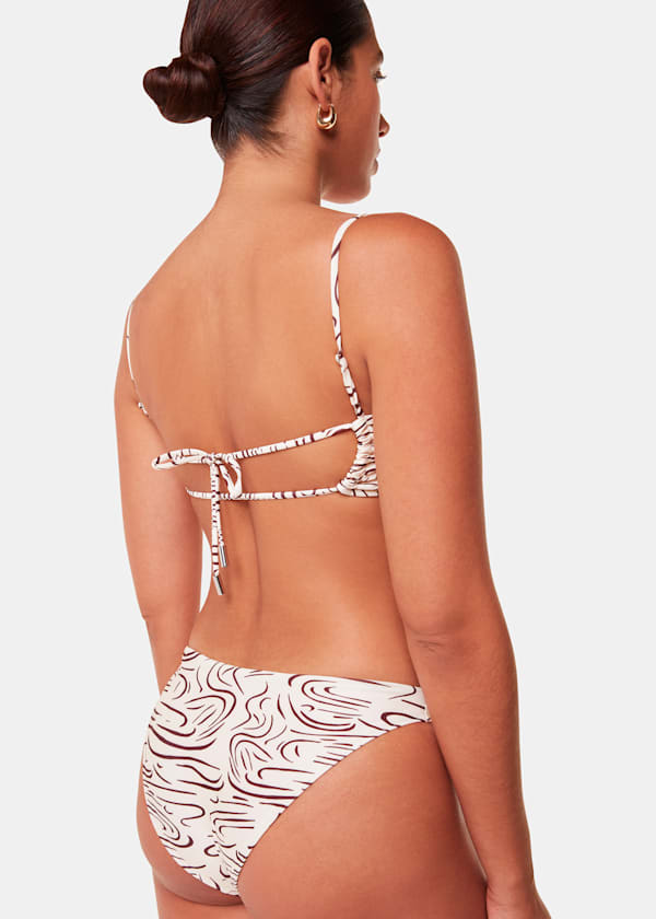 Cream The Longing Wave Print Bikini Top
