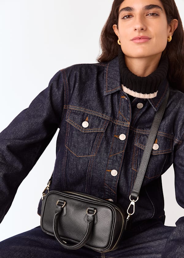 Black Lois Bowling Crossbody Bag