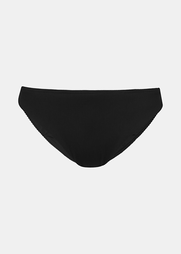Black Ribbed Basic Bikini Bottom