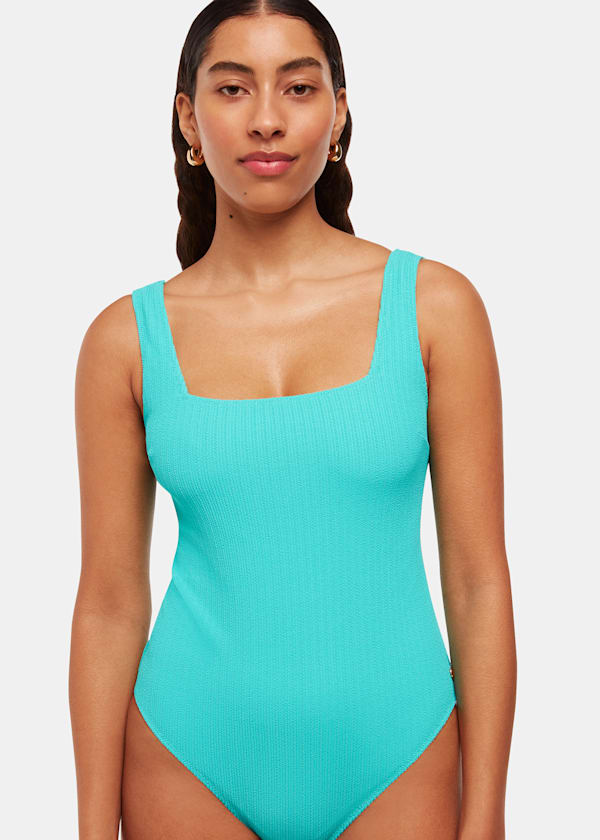 Turquoise Square Neck Swimsuit