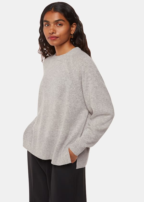 Grey Marl Petite Ultimate Cashmere Crew Neck