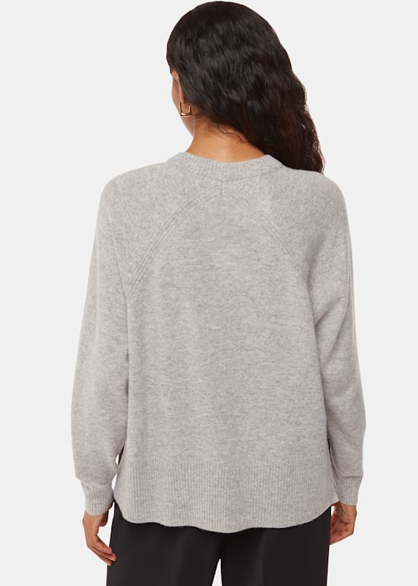 Grey Marl Petite Ultimate Cashmere Crew Neck